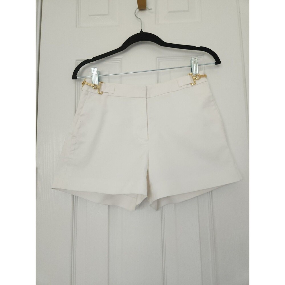 Michael Kors White Tailored Chino Shorts Size 2 | Old Money Coastal Chic